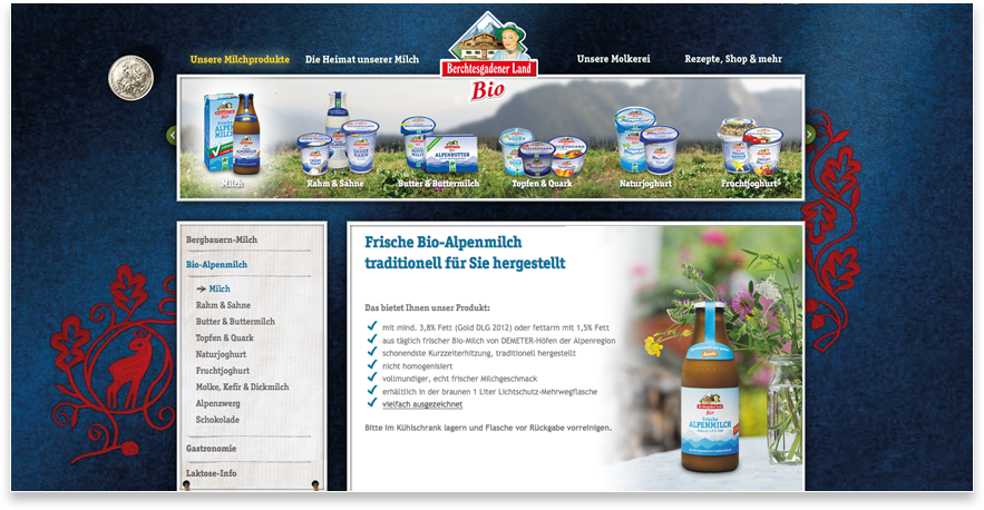 Bio-Bergbauernmilch Website Relaunch