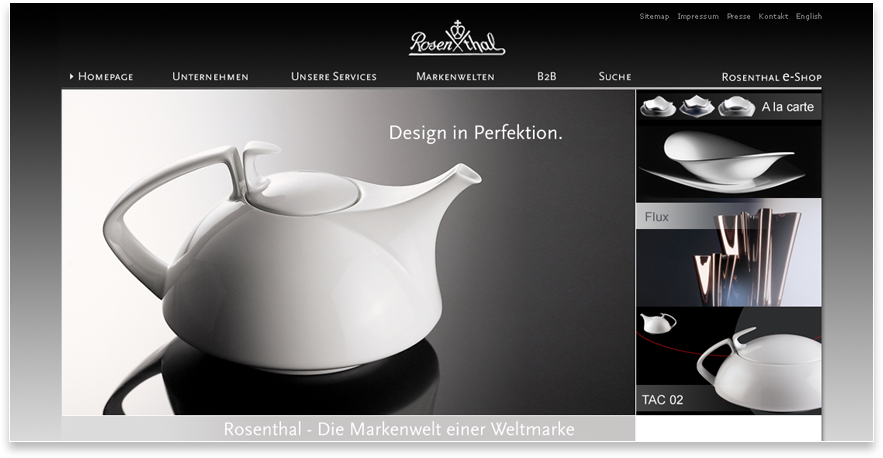 Rosenthal Website Design In Perfektion