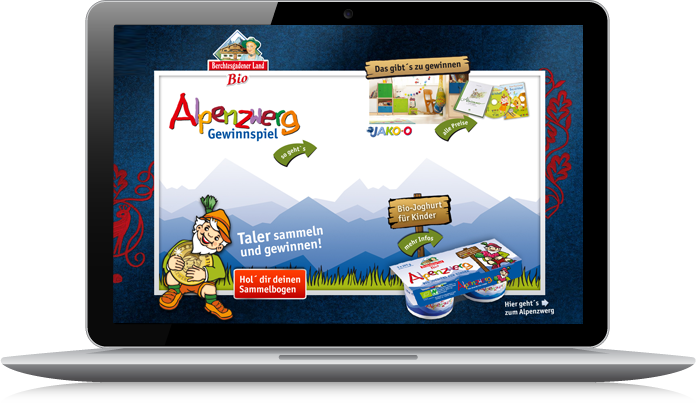 Alpenzwerg Kampagne Desktop Interface
