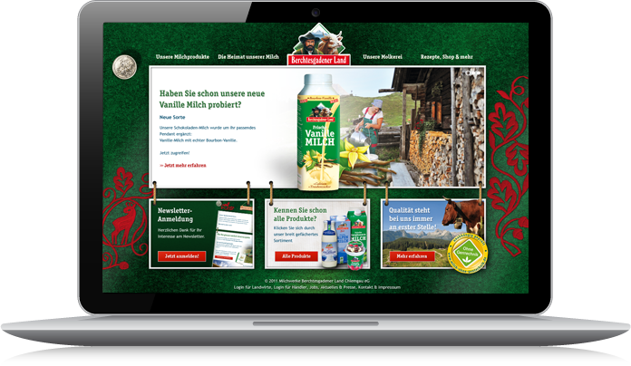 Bergbauernmilch Desktop Interface